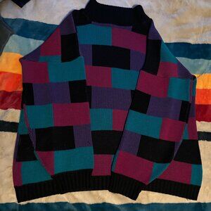 Multicolored turtleneck sweater